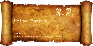 Moise Patrik névjegykártya